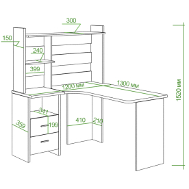 Письменный стол СКЛ-Угл130+НКЛ-120