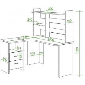 Письменный стол СКЛ-Угл130+НКЛ-130