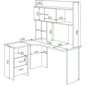 Письменный стол Беланта-Угл130+НКЛХ-120