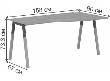 Письменный стол Skyland FORTA FCT 1567(R) 1580х900(670)х733
