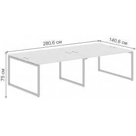 Письменный стол Skyland XQWST 2814 2806х1406х750 четырехместный