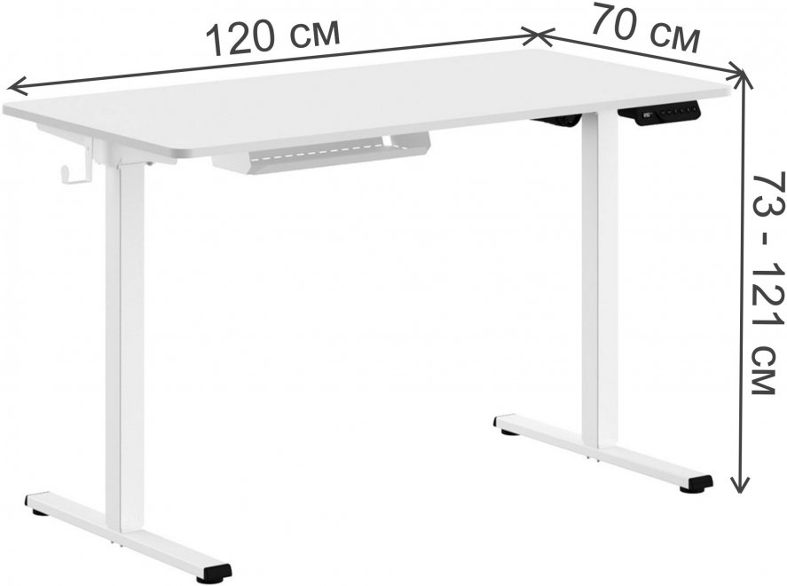 Письменный стол SkyLand XTEN-UP AT-002 1200х600х730/1210 дуб темный / черный