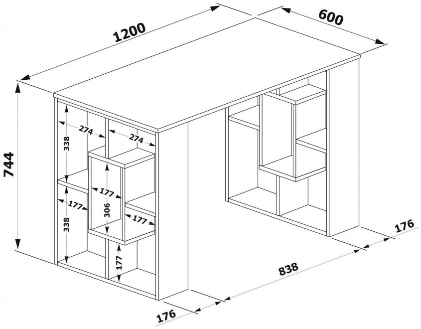 Письменный стол СПм-15 дуб юкон