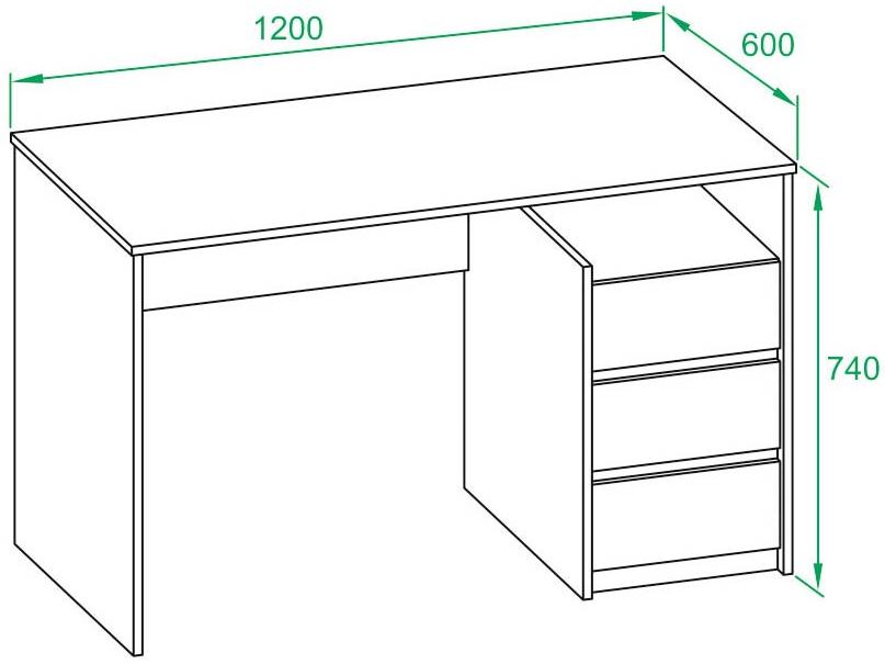 Письменный стол СПм-21 бетон / белый