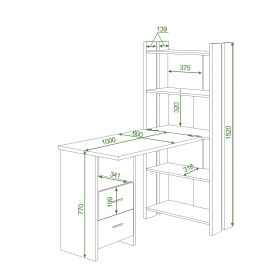 Письменный стол СТЛ-ОВ+Столешница100Прям Ш