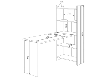 Письменный стол СТЛ-ОВ+Столешница120РПрям Ш