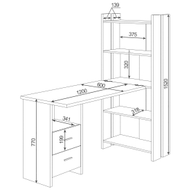 Письменный стол СТЛ-ОВ+Столешница120РПрям ШК