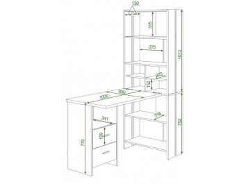Письменный стол СТЛ-ОВХ+С100Прям