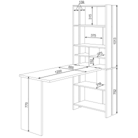 Письменный стол СТЛ-ОВХ+Столешница120Прям КШ