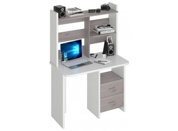 Письменный стол СКЛ-Прям100Р+НКЛХ-100 белый / нельсон