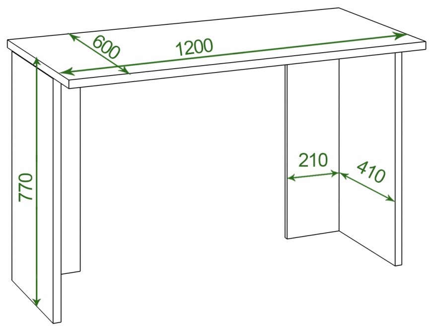 Письменный стол Беланта-Прям120(без тумбы) БЕ белый