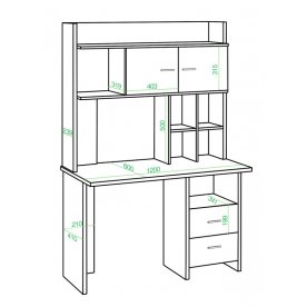 Письменный стол СКЛ-Прям120+НКЛХ-120 В