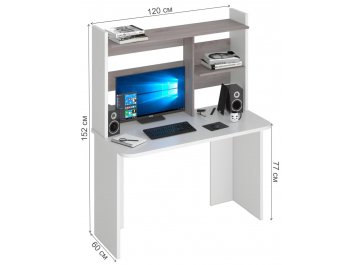 Письменный стол СКЛ-Прям120Р(без тумбы)+НКЛ-120 БЕН