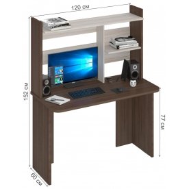 Письменный стол СКЛ-Прям120Р(без тумбы)+НКЛ-120 ШК