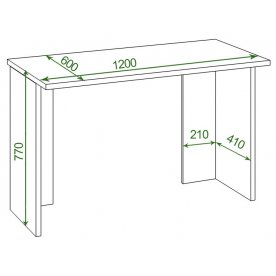 Письменный стол СКЛ-Прям120Р(без тумбы) Ш