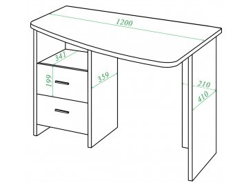 Письменный стол СКЛ-Крл 120 БЕ ПРАВ