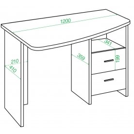 Письменный стол СКЛ-Крл 120 БЕН ЛЕВ