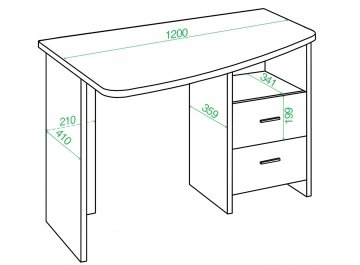 Письменный стол СКЛ-Крл 120 Н ЛЕВ