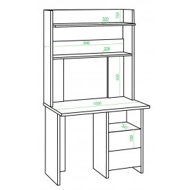 Письменный стол СКЛ-Прям100+НКЛХ -100 БЕН
