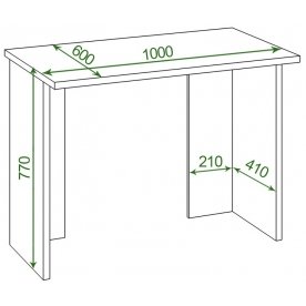 Письменный стол СКЛ-Прям100Р(без тумбы) В
