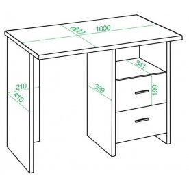 Письменный стол СКЛ-Прям100Р ШК