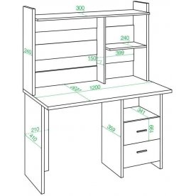 Письменный стол Беланта-Прям120Р+НКЛ-120 БЕ