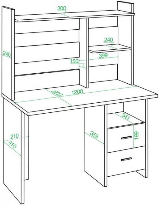 Письменный стол Беланта-Прям120Р+НКЛ-120 ВК венге / карамель