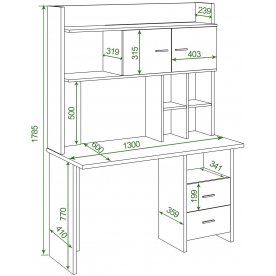 Письменный стол СКЛ-Прям130+НКЛХ-130 Ш