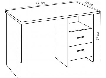 Письменный стол СКЛ-Прям130Р БЕ
