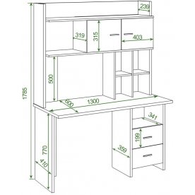 Письменный стол СКЛ-Прям130Р+НКЛХ-130 Н
