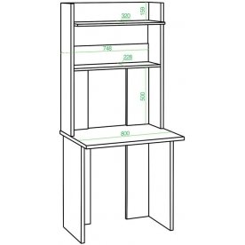 Письменный стол СКЛ-Прям80+НКЛХ 80 БЕН