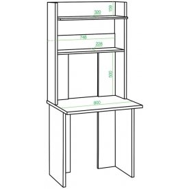 Письменный стол СКЛ-Прям80Р+НКЛХ 80 В