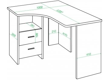 Письменный стол СКЛ-Угл 120 БЕН ПРАВ