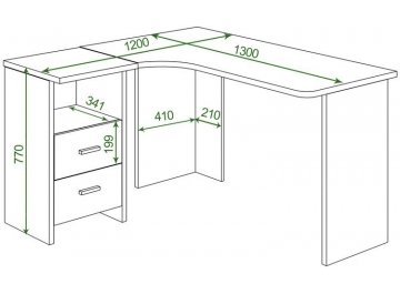 Письменный стол Беланта-Угл 130 В ЛЕВ