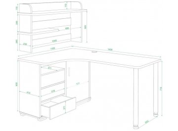 Письменный стол Жаспера-145М ВКК левый