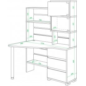 Письменный стол СР-322 ШК-ПРАВ