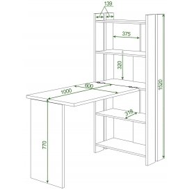 Письменный стол СТЛ-ОВ+С100Прям без тумбы БЕН