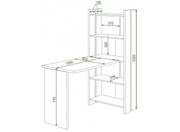 Письменный стол СТЛ-ОВ+С100Прям без тумбы Н