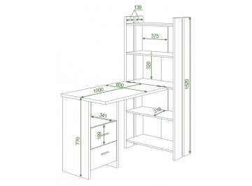 Письменный стол СТЛ-ОВ+С100РПрям БЕ