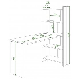 Письменный стол СТЛ-ОВ+С120Прям без тумбы НБЕ