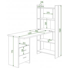 Письменный стол СТЛ-ОВ+С120Прям КВ