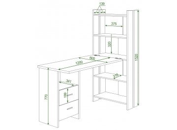 Письменный стол СТЛ-ОВ+С120Прям НБЕ