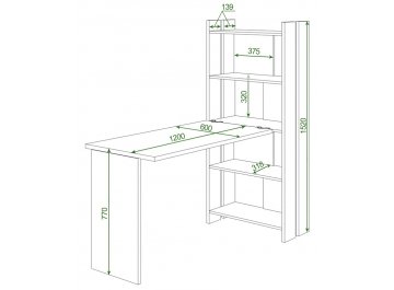 Письменный стол СТЛ-ОВ+С120РПрям без тумбы БЕН