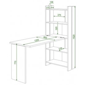 Письменный стол Лоревро-ОВ+С120РПрям без тумбы КВ
