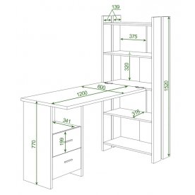 Письменный стол СТЛ-ОВ+С120РПрям К