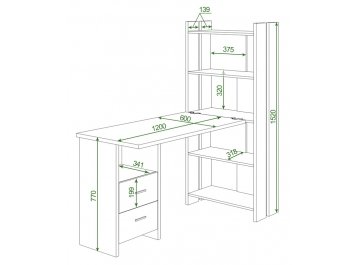 Письменный стол СТЛ-ОВ+С120РПрям Н