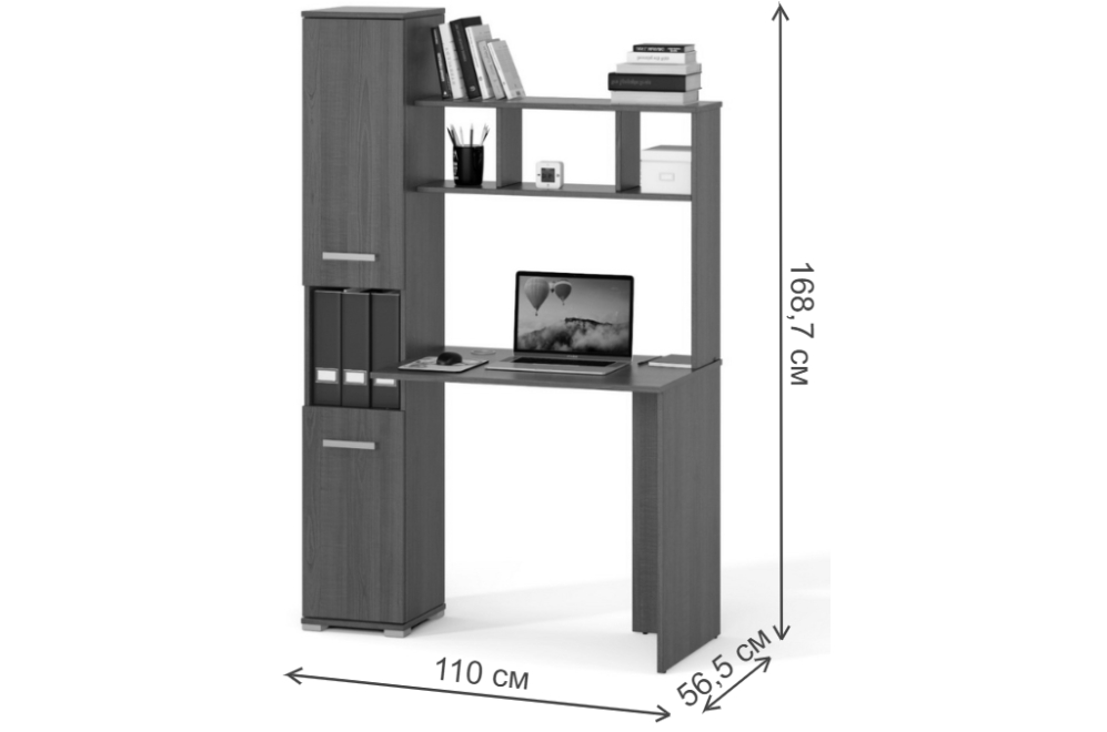 Письменный стол Вента-5 левый ясень светлый