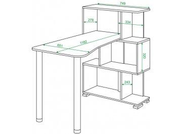 Письменный стол Валевро-5-3СТ-2 Н
