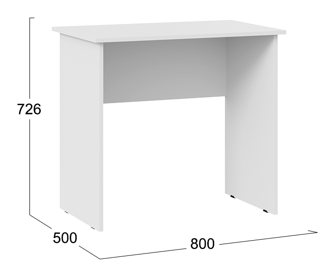 Письменный стол Тип 14 800 белый ясень