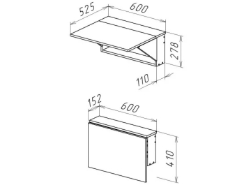 Откидной стол СО1 навесной
